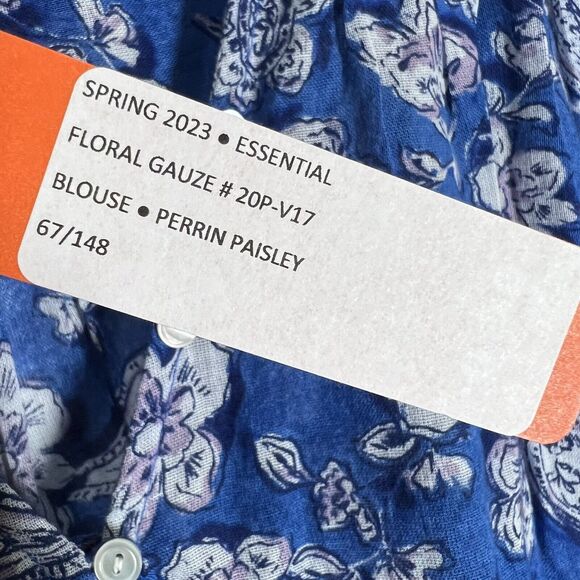 NEW Sundry Sz S Floral Button Down Blouse Perrin Paisley Long Sleeve Top - Picture 8 of 11